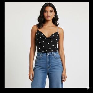 SHEIN Black and White Heart Camisole